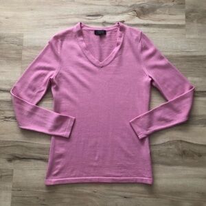 Lord & Taylor Soft Pink Knit Merino Wool Top
